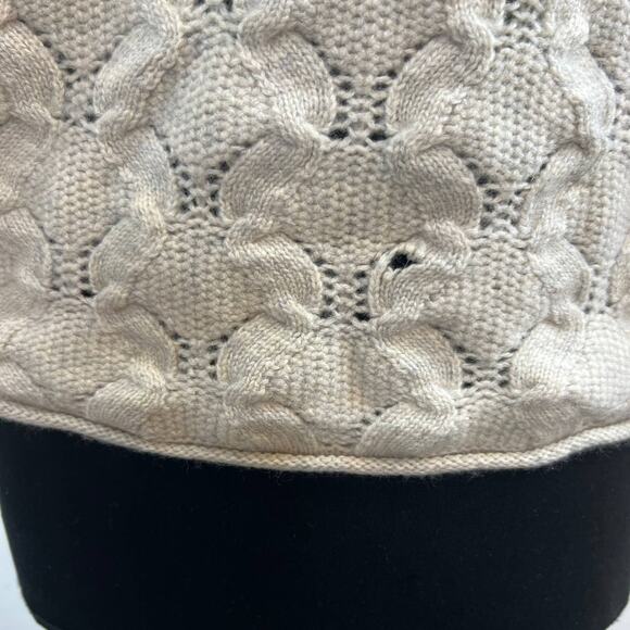 SAFFRON Womens Cream Cashmere Long Sleeve Open Front Cardigan Sweater Size M - Picture 6 of 8